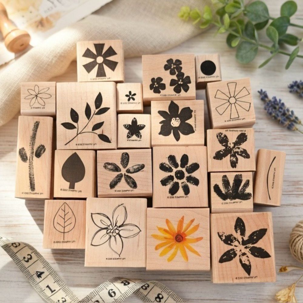Stampin' Up! Black Floral Rubber Stamp